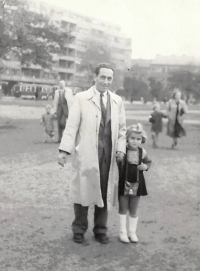 With my father on the way to Sparta, Prague Letná 1950