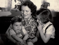 With my mother and brother Jirka, 1953