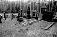 Jewish cemetery, grave of great-grandmother Kateřina and great-grandfather Josef Ullmann, first from the right, Kamýk nad Vltavou. Katerina died in November 1941 and is the last person buried in this cemetery