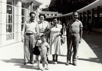 With my parents on the left and their friends, Luhačovice Spa about 1948