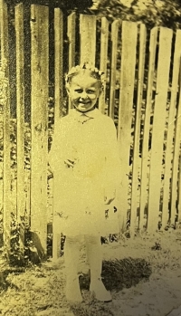 Ludmila Holbova, seven years old. First Holy Communion, 1954