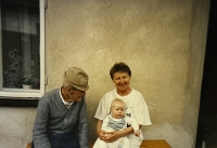 Dad and Ludmila with great niece, 2000
