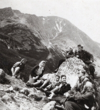 A trip to the High Tatras with his classmates from the grammar school, 1949