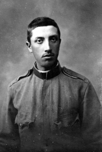 Otec Aloise Kubíka Alois v uniformě rakousko-uherské armády, Olomouc, 1915