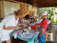 Nataliia Haidai runs a pottery workshop for children with autism. Kherson, between 2019 and 2022