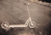 Scooter that Jaroslav Douša Sr made for his son Jaroslav, 1955