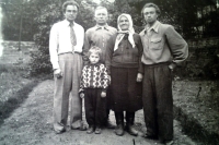 Ivan and Vasylyna Babak with their sons and grandson Viacheslav, 1950