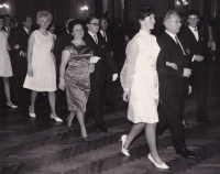 Mother Marie Doušová with Jaroslav Douša Jr. at the graduation ball, 14 December 1967