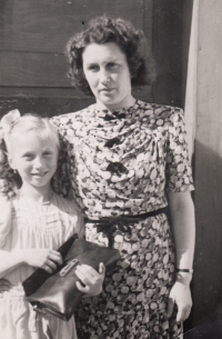 Stanislava Petrželková with her mother Anna, 1943-1944, Kostelec u Zlína