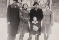 From left: father Antonín Svoboda, mother Anna Svobodová, uncle František Teplička with Stanislava Petrželková and his wife Marie, Holešov, 1939