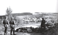 Soldiers on the demarcation line Prachatice - Nebahovy, 1938