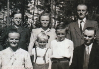 Family together again, 1947, Nebahovy - Miloslav Koller second from the right next to his father