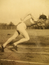 Start na 400m, Miloň Pohořelý, Praha, 1947