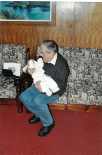 with granddaughter at the town hall in Ústí nad Orlicí